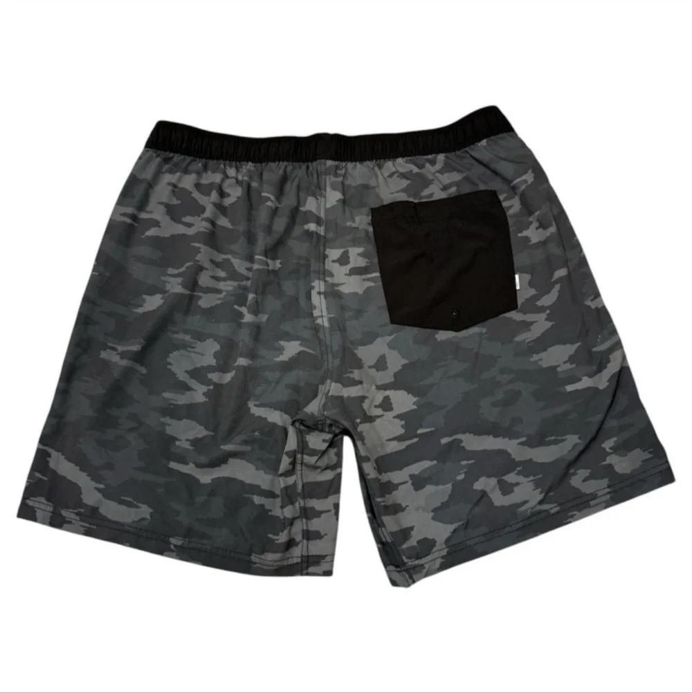 Vuori Kore Black Camo Athletic Shorts Lined - S